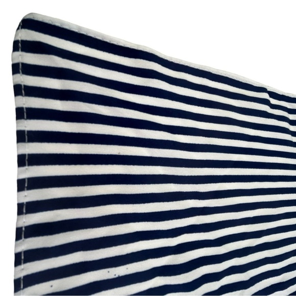 New Anthropologie scarf Blue and white striped square 20" - Picture 2 of 4